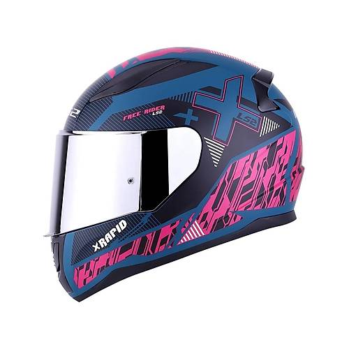 LS2 RAPID 2 XTREET MAT MAV-MOR KAPALI MOTOSKLET KASKI GR CAMLI