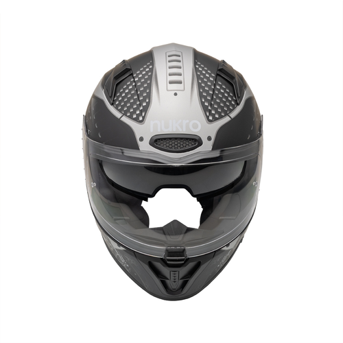 Nukro B-506 Level Siyah-Gri  G�ne� Viz�rl� Kapal� Motosiklet Kask�