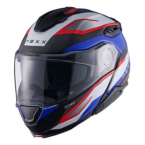Nexx X.l�fetour Pro M�le Mat Karbon Mavi-K�rm�z� �ene A��l�r Motosiklet Kask�