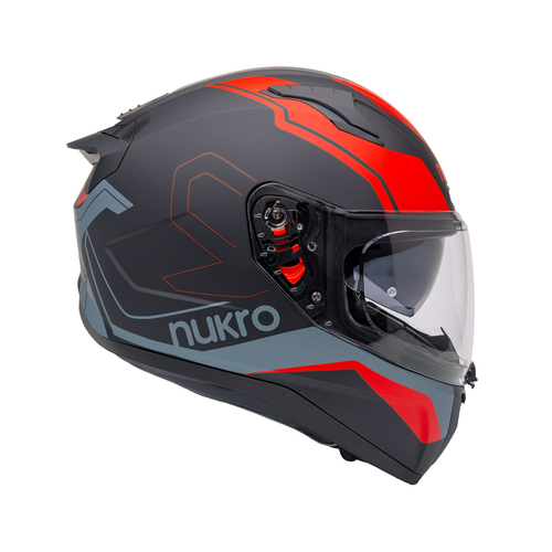 Nukro B-506 Stars Siyah-K�rm�z� G�ne� Viz�rl� Kapal� Motosiklet Kask�