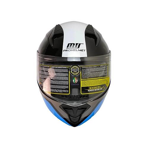 MTS 966 WX91 �ene A��l�r Siyah-Beyaz-Mavi Kask