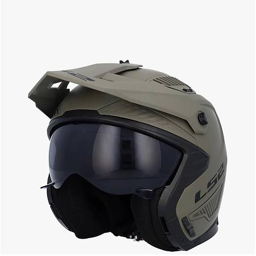 LS2 Dr�fter �ene ��kar�labilir Mod�ler Motosiklet Kask� Mat Kum