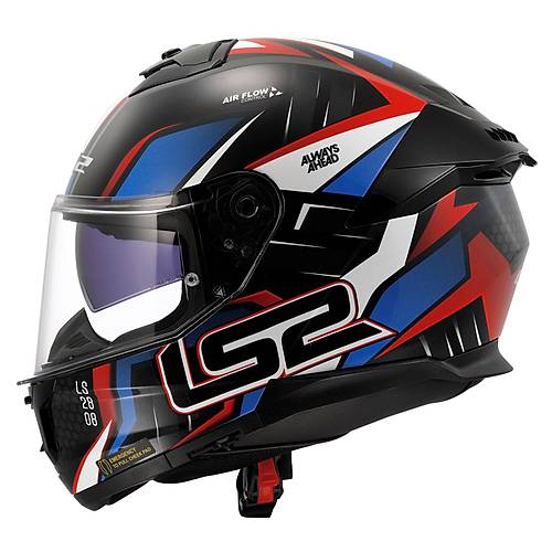 LS2 Stream 2 Tinux Siyah-K�rm�z� Fullface Motosiklet Kask�