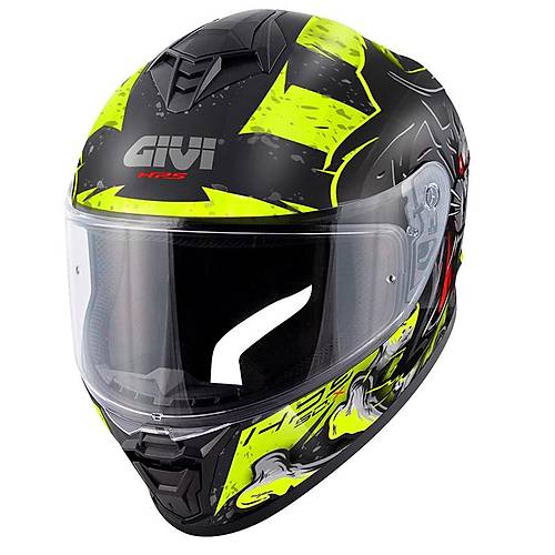 Givi 50.X W�ld Mat Siyah-Neon Sar� Kapal� Motosiklet Kask�