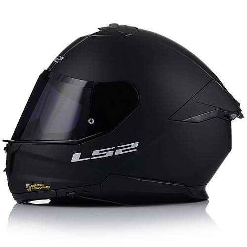 LS2 Stream 2 Mat Siyah Full Face Motosiklet Kask Siyah Caml
