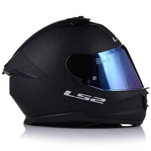 LS2 Stream 2 Mat Siyah Full Face Motosiklet Kask Mavi Caml