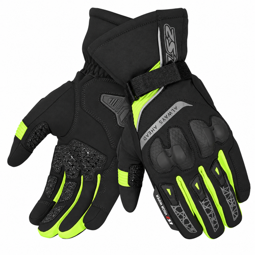 LS2 Snow Evo H20  Siyah-Neon Sar� K��l�k Motosiklet Eldiveni