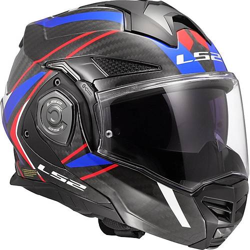 LS2 Advant X Karbon Future II enesi Arka Alan Kask (Beyaz-Mavi)