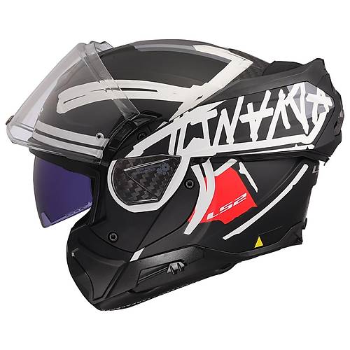 LS2 Advant 2 Tape Mat Siyah-Beyaz �ene A��l�r Motosiklet Kask�