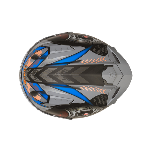 Nukro B-506 Vortex Gri-Turuncu G�ne� Viz�rl� Kapal� Motosiklet Kask�