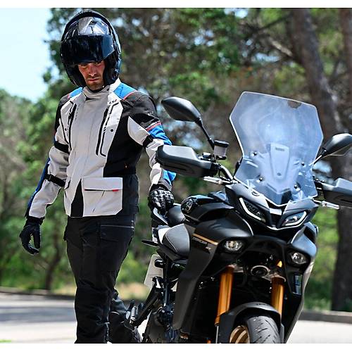 LS2 Narv�k 4 Mevsim Motosiklet Montu Mavi-Siyah-Gri-K�rm�z�