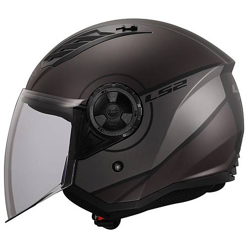 LS2 A�rflow 2 Cover Mat Siyah-Gri A��k Motosiklet Kask�