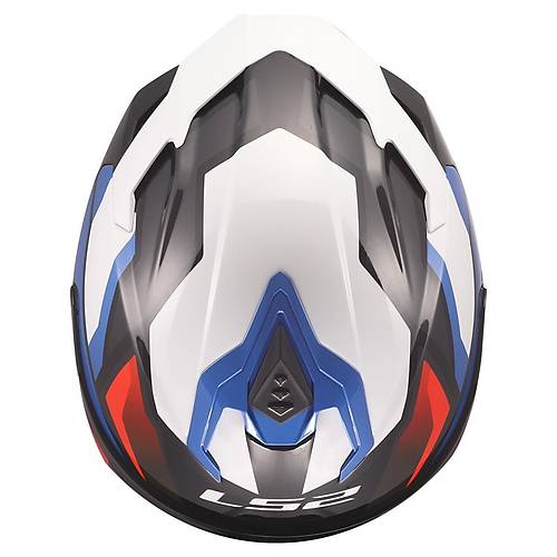 LS2 Challenger 2 V�per Beyaz-Mavi-Krm�z� Kapal� Motosiklet Kask�