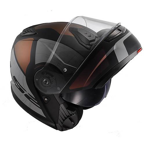 LS2 Strobe 2 Or�on Mat Siyah-Mor-Mavi  �ene A��l�r Motosiklet Kask�