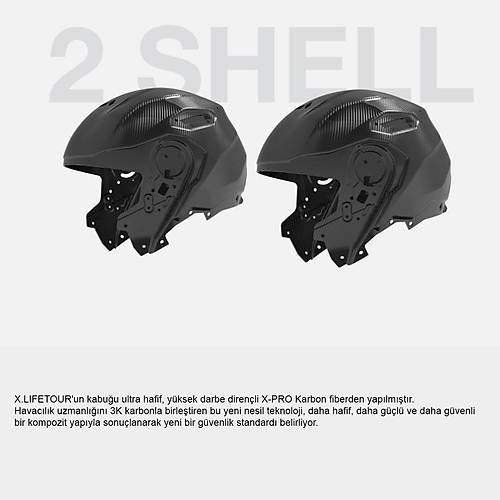 Nexx X.l�fetour Pro M�le Mat Karbon Mavi-K�rm�z� �ene A��l�r Motosiklet Kask�