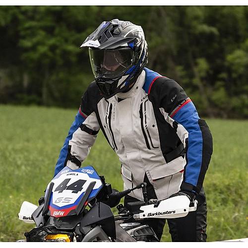 LS2 Narv�k 4 Mevsim Motosiklet Montu Mavi-Siyah-Gri-K�rm�z�