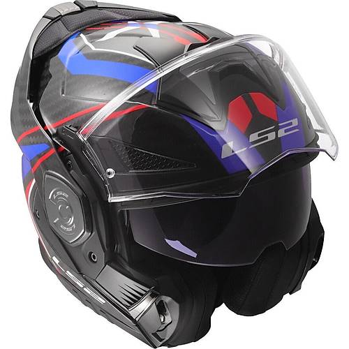 LS2 Advant X Karbon Future II enesi Arka Alan Kask (Beyaz-Mavi)