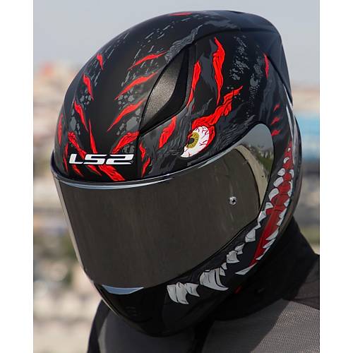 LS2 Rapd 2 Race Kaju Fullface Motosiklet Kask Gri Caml