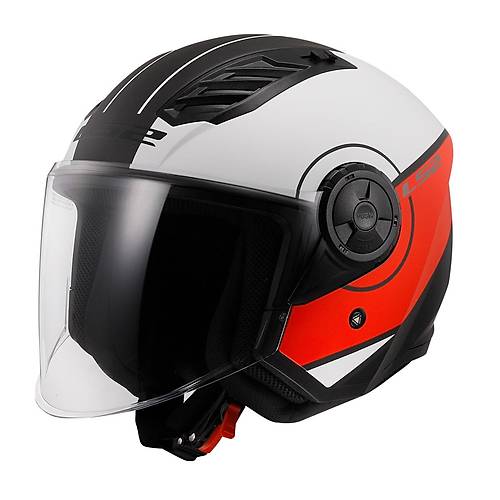 Ls2 A�rflow 2 Cover Mat Siyah-K�rm�z�-Beyaz A��k Motosiklet Kask�