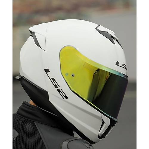LS2 Stream 2 Beyaz Full Face Motosiklet Kask� Gold Caml�