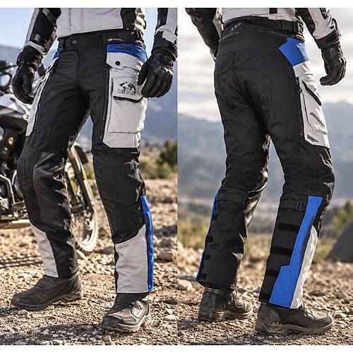 LS2 Breakout Gri-Siyah-Mavi 4 Mevsim Motosiklet Pantolonu