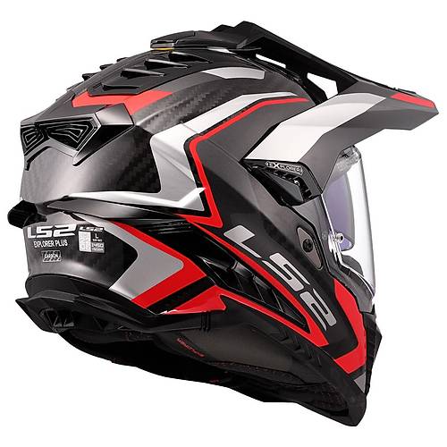 LS2 Explorer C Karbon Fronter II Krmz Kask