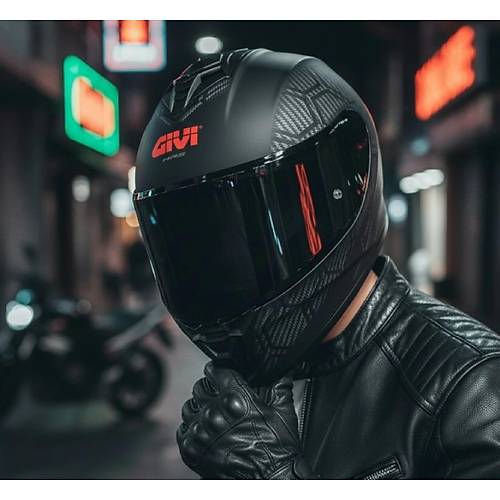 Givi  50.x Snake Mat Karbon Kapal� Motosiklet Kask� Spectra Siyah Caml�