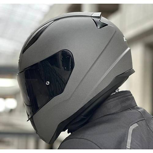 LS2 Rap�d 2 Mat Concrete Full Face Motosiklet Kask� Siyah Caml�
