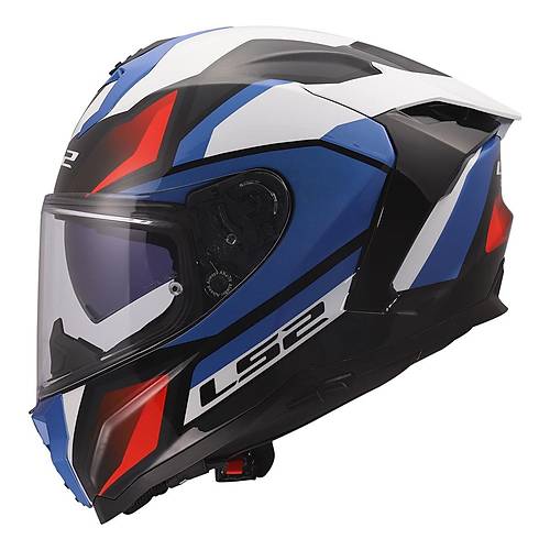 LS2 Challenger 2 V�per Beyaz-Mavi-Krm�z� Kapal� Motosiklet Kask�