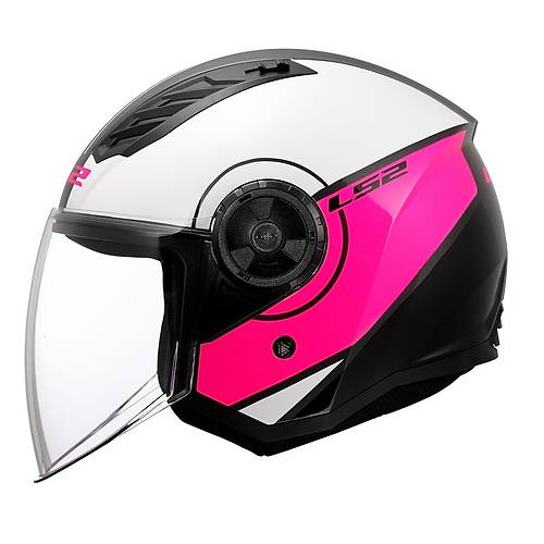 LS2 A�rflow 2 Cover Beyaz-Pembe A��k Motosiklet Kask�