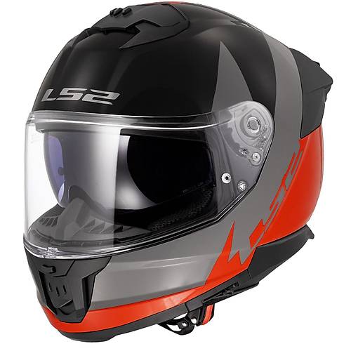 LS2 Stream 2 Thunderb�z Gri-Turuncu Fullface Motosiklet Kask�