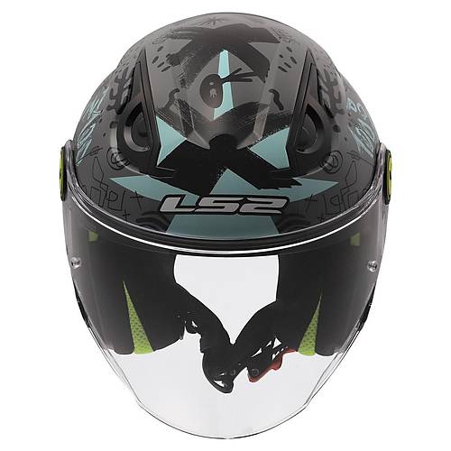 LS2 Funny 2 Scribble Gri-Mavi �ocuk Motosiklet Kask�