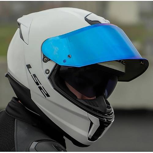LS2 Stream 2 Beyaz Full Face Motosiklet Kask  Mavi Caml