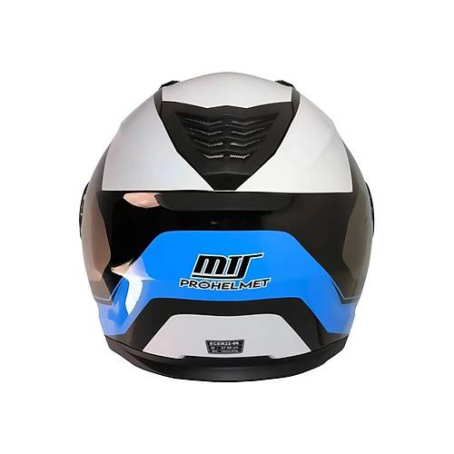 MTS 966 WX91 �ene A��l�r Siyah-Beyaz-Mavi Kask