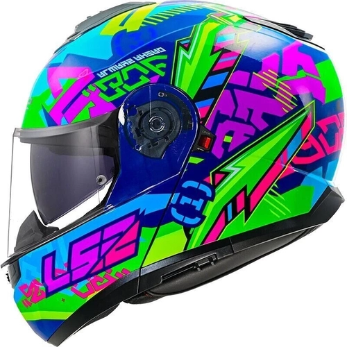 LS2 Strobe 2 Svent Mavi-Ye�il  �ene A��l�r Motosiklet Kask�