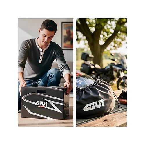 Givi  50.x Mat Siyah Kapal� Motosiklet Kask� Spectra Mavi Caml�