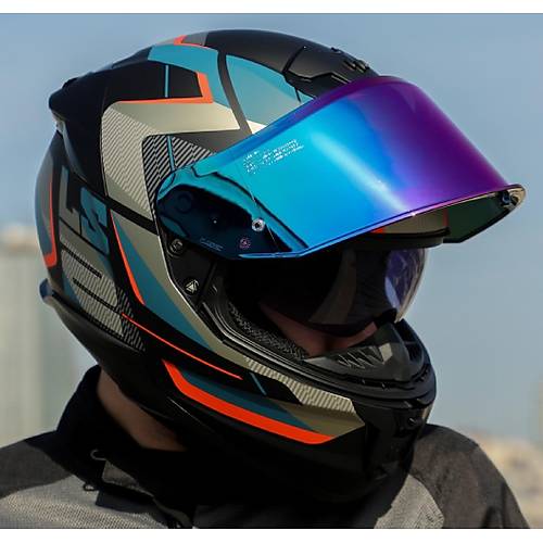 LS2 Stream 2 Road Mat Siyah-Gri Kapal� Motosiklet Kask�  G�kku�a�� Caml�