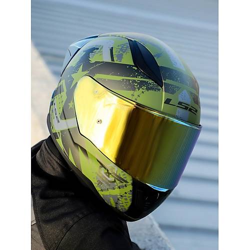 LS2 RAPID 2 RACE THUNDER BIRDS KAPALI MOTOSKLET KASKI GOLD VZRL