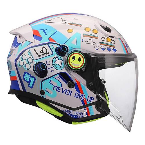 LS2 Funny 2 Next Level Beyaz �ocuk Motosiklet Kask�