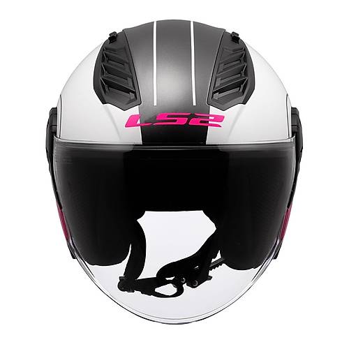 LS2 A�rflow 2 Cover Beyaz-Pembe A��k Motosiklet Kask�