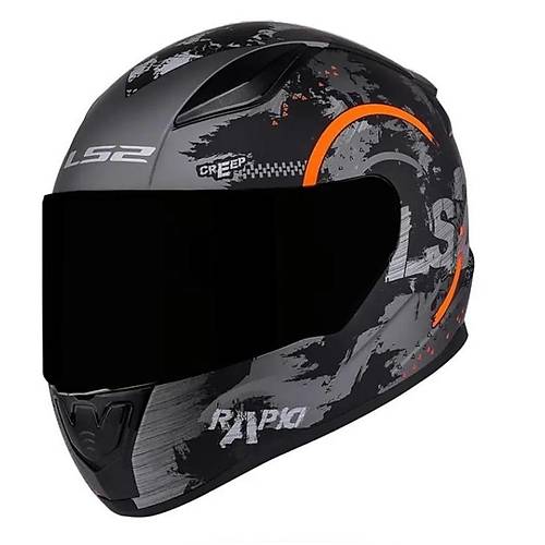 LS2 RAPID 2 CIRCLE FULLFACE MOTOSKLET KASKI SYAH CAMLI