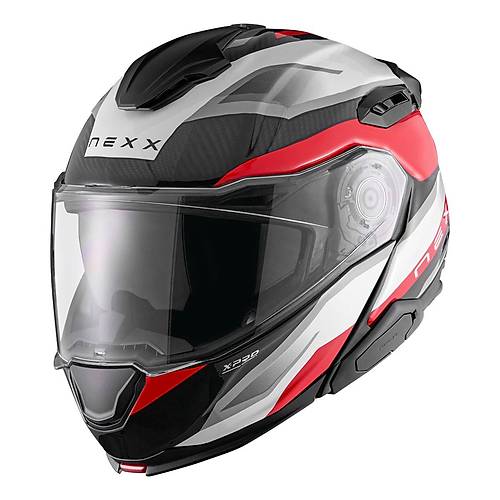 Nexx X.l�fetour Pro M�le Karbon Beyaz-K�rm�z� �ene A��l�r Motosiklet Kask�
