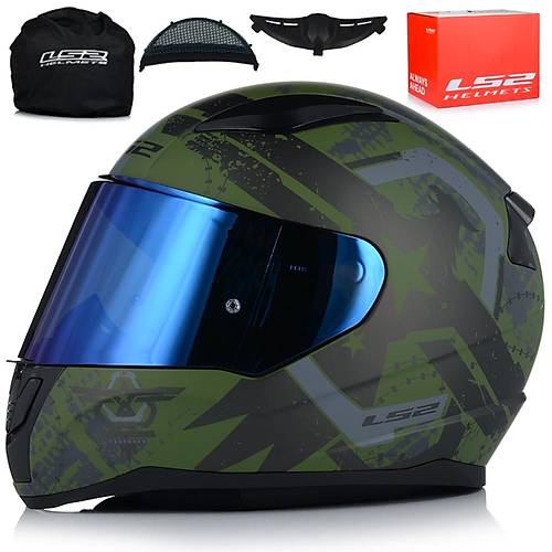 LS2 RAPID 2 THUNDER BIRDS MAT YEL MOTOSKLET KASKI MAV CAMLI