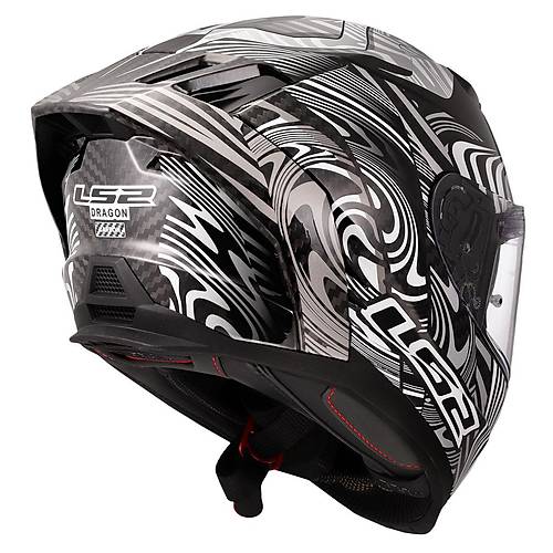 LS2 Thunder Dragon Karbon Enthum Siyah-Gri Full Face Motosiklet Kask�