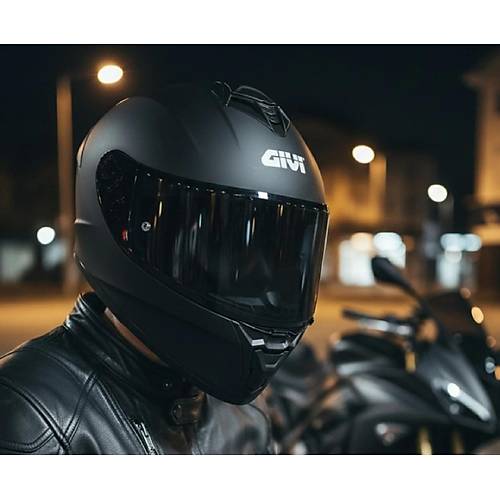 Givi  50.x Mat Siyah Kapal� Motosiklet Kask� Spectra Siyah Caml�