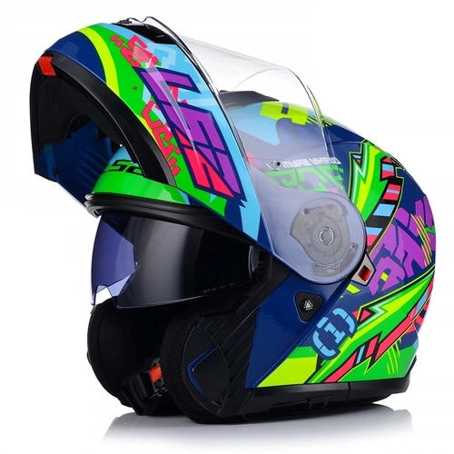 LS2 Strobe 2 Svent Mavi-Ye�il  �ene A��l�r Motosiklet Kask�