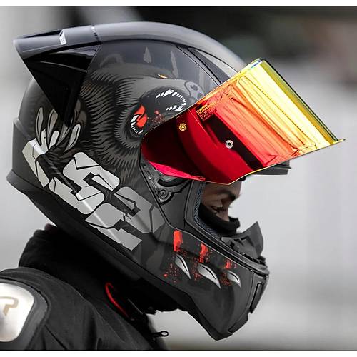 LS2 RAPID 2 RACE CLAWN KAPALI MOTOSKLET KASKI KIRMIZI CAMLI