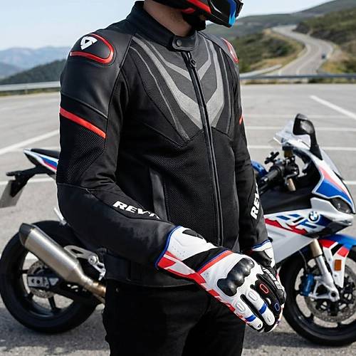 Revit RSR5 Beyaz-Mavi Yazl�k Motosiklet Eldiveni