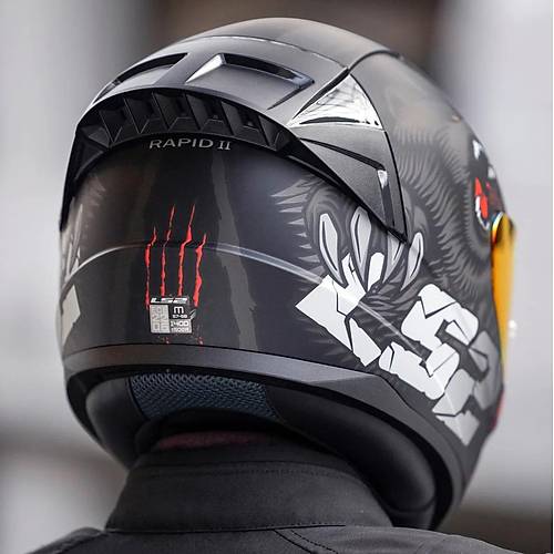 LS2 RAPID 2 RACE CLAWN KAPALI MOTOSKLET KASKI KIRMIZI CAMLI