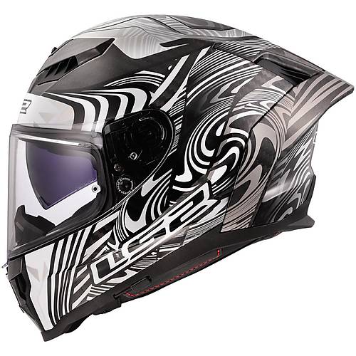 LS2 Thunder Dragon Karbon Enthum Siyah-Gri Full Face Motosiklet Kask�